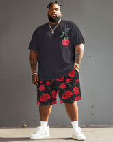 Street Vitality Rose Print Big and Tall Men's Set|Biggmans